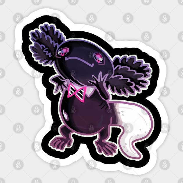 Axolotl black and white mud puppy  1 Sticker by Angsty-angst